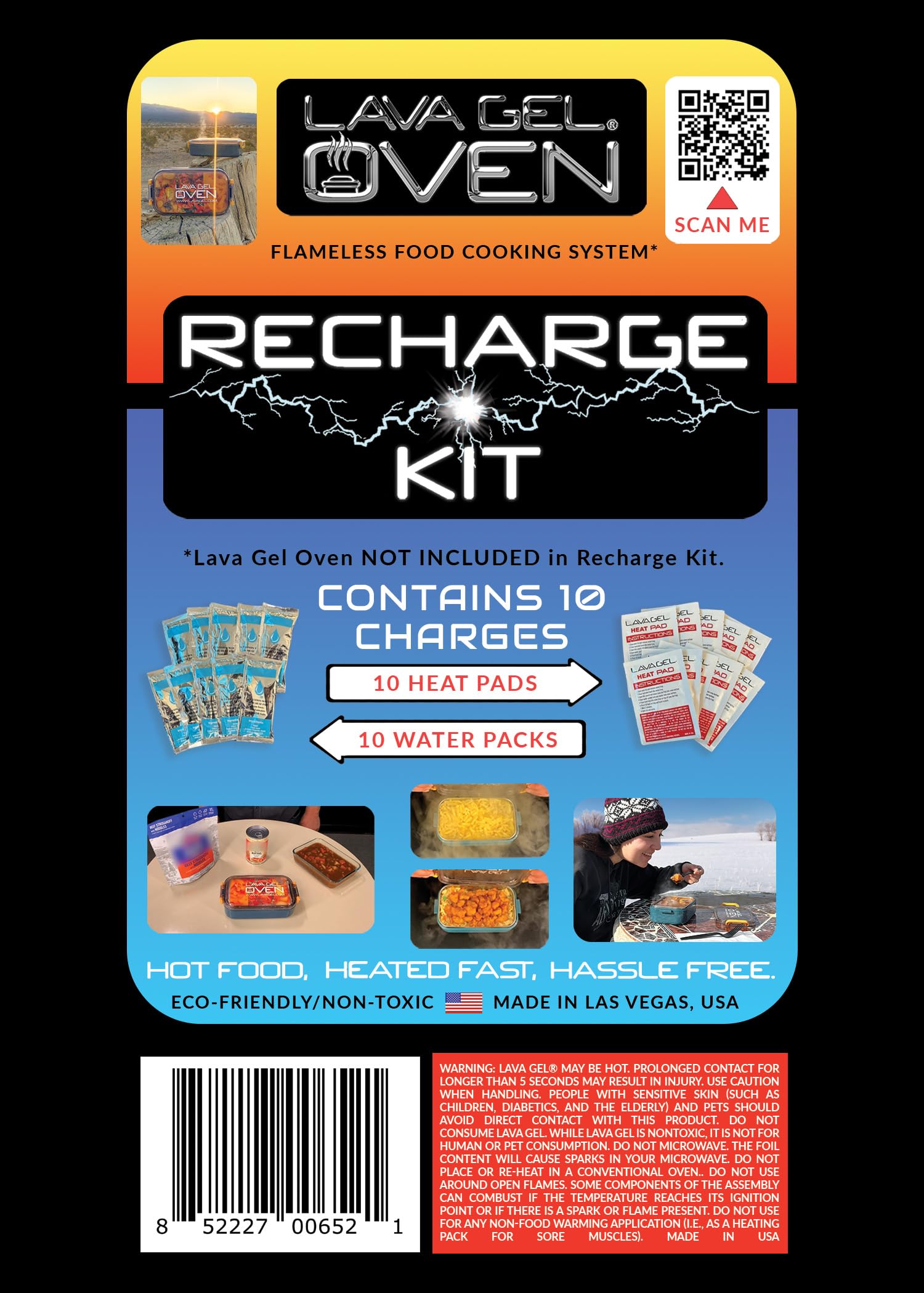 Lava Gel Oven Recharge Kit activation waters prepared for consistent activation.