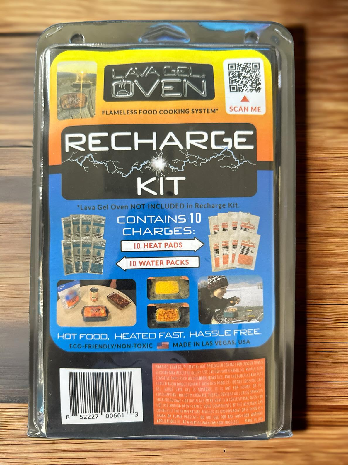 Lava Gel Oven Recharge Kit used outdoors for camp meals.