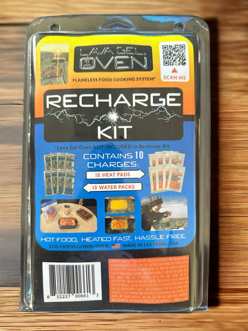 Lava Gel Oven Recharge Kit used outdoors for camp meals.