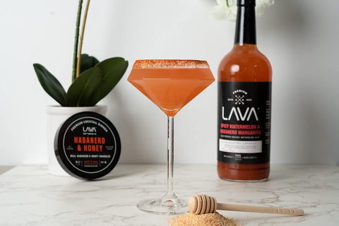 LAVA rimmer ingredients close-up highlighting natural blend for sweet-spicy cocktail accents