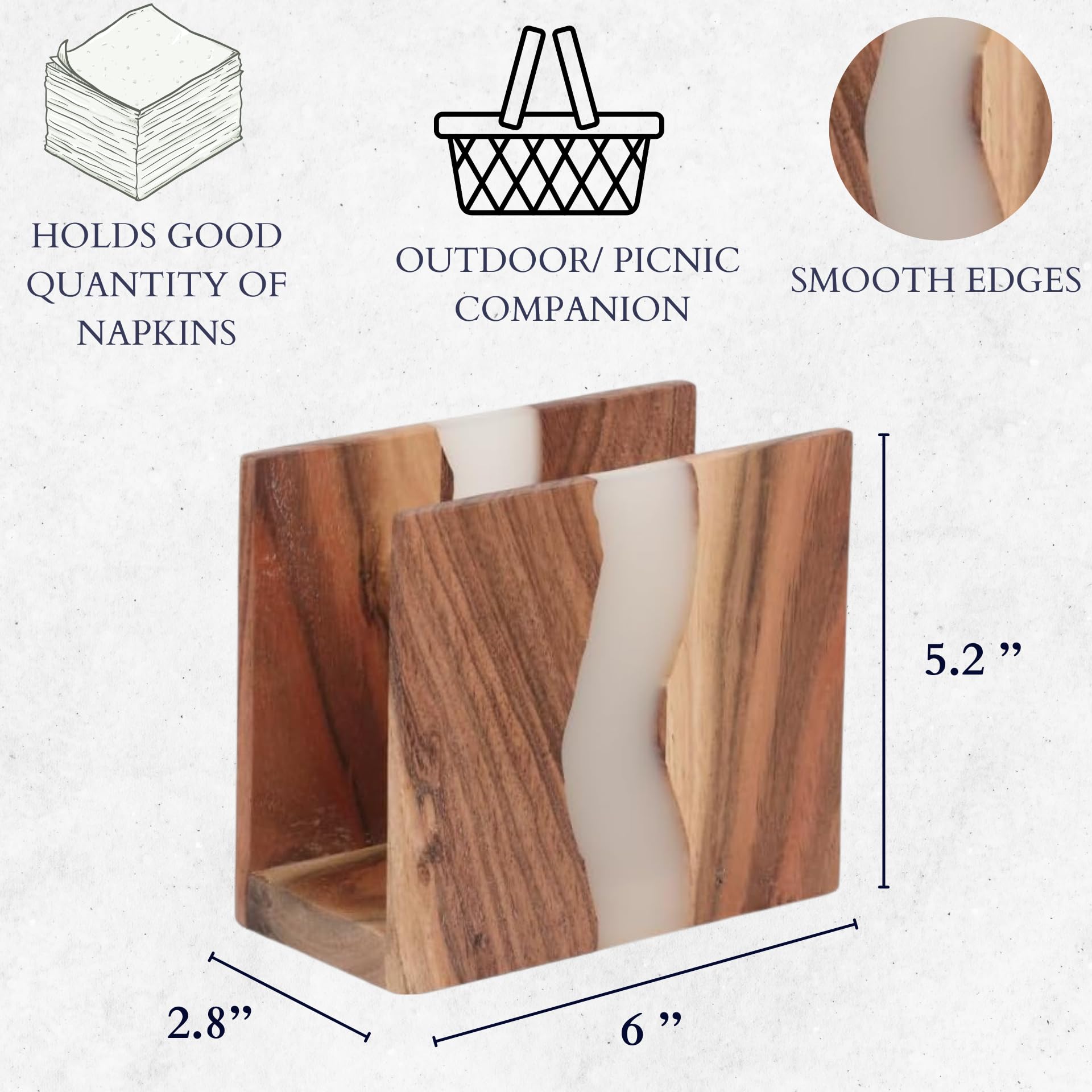 LAVAUK Upright design napkin dispenser provides easy one-at-a-time access.