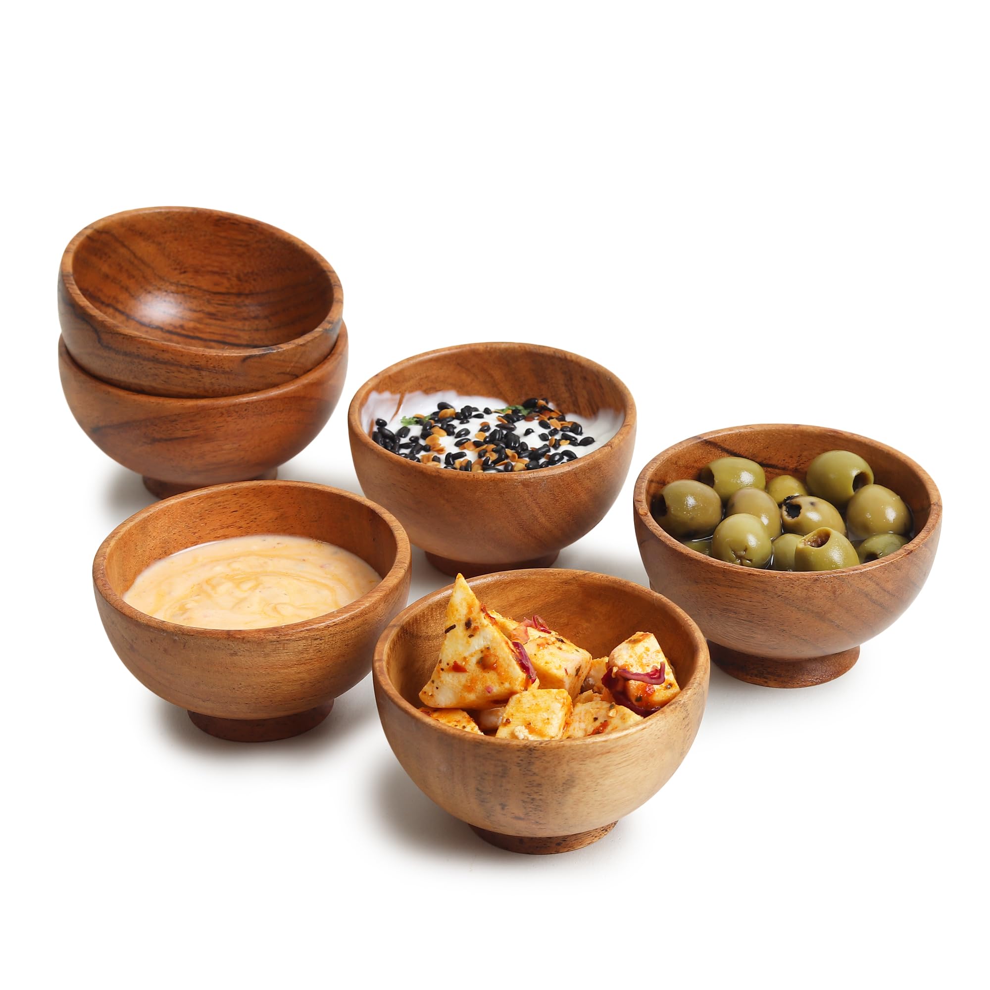 LAVAUX DESIGNS acacia bowls close-up grain highlighting natural rustic charm for serving