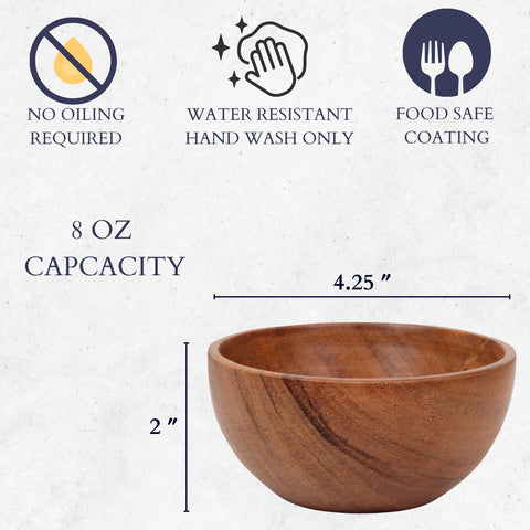 Lavaux Designs acacia bowls set6 perfect for desserts and treats.