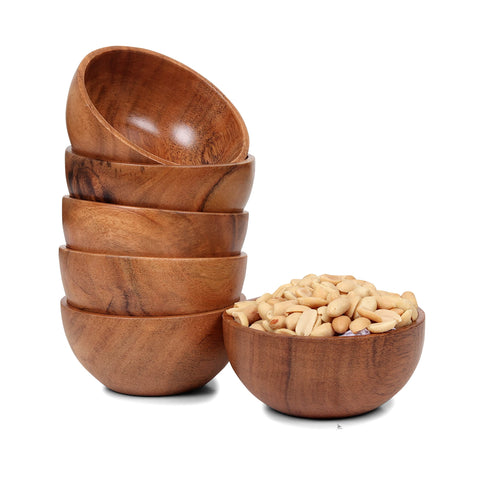 Lavaux Designs acacia set6 dipping bowls for sauces and accompaniments.