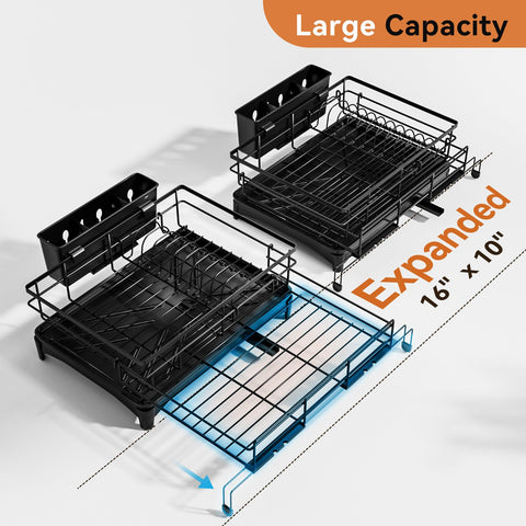 Laveshop dish drying rack shows large capacity for plates and bowls
