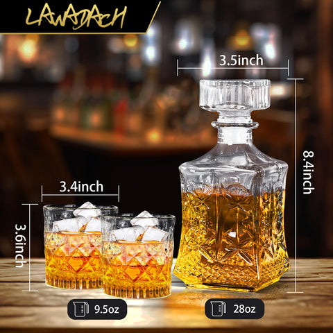LAWADACH 28oz decanter suitable for tequila bourbon scotch and brandy gatherings