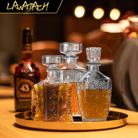 LAWADACH whiskey decanter 28oz pattern C ideal for tequila and bourbon display