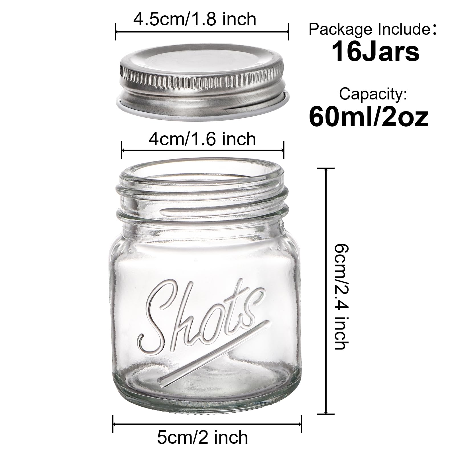Lawei 2 oz mason jar shot glasses for cocktails and desserts.