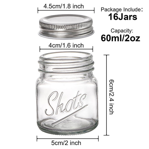 Lawei 2 oz mason jar shot glasses for cocktails and desserts.