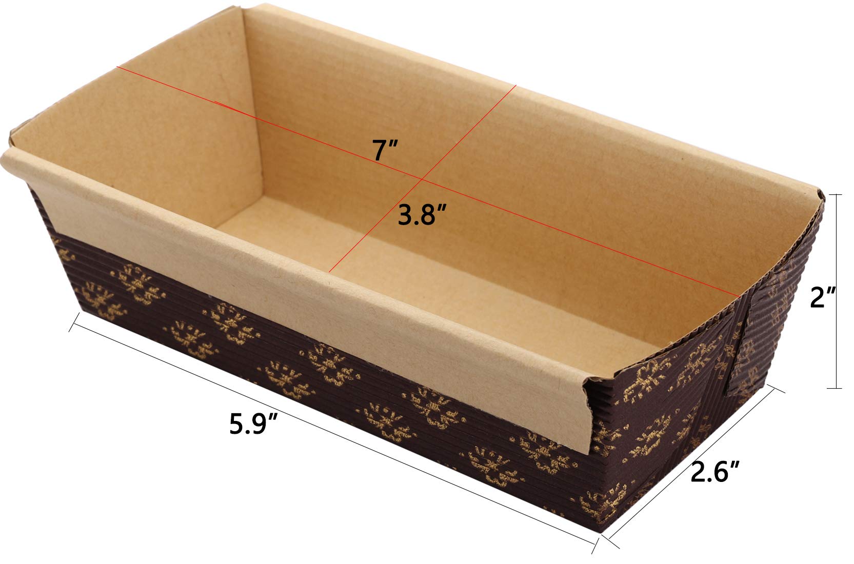 Lawei loaf pans with gold floret design for gift-ready treats.