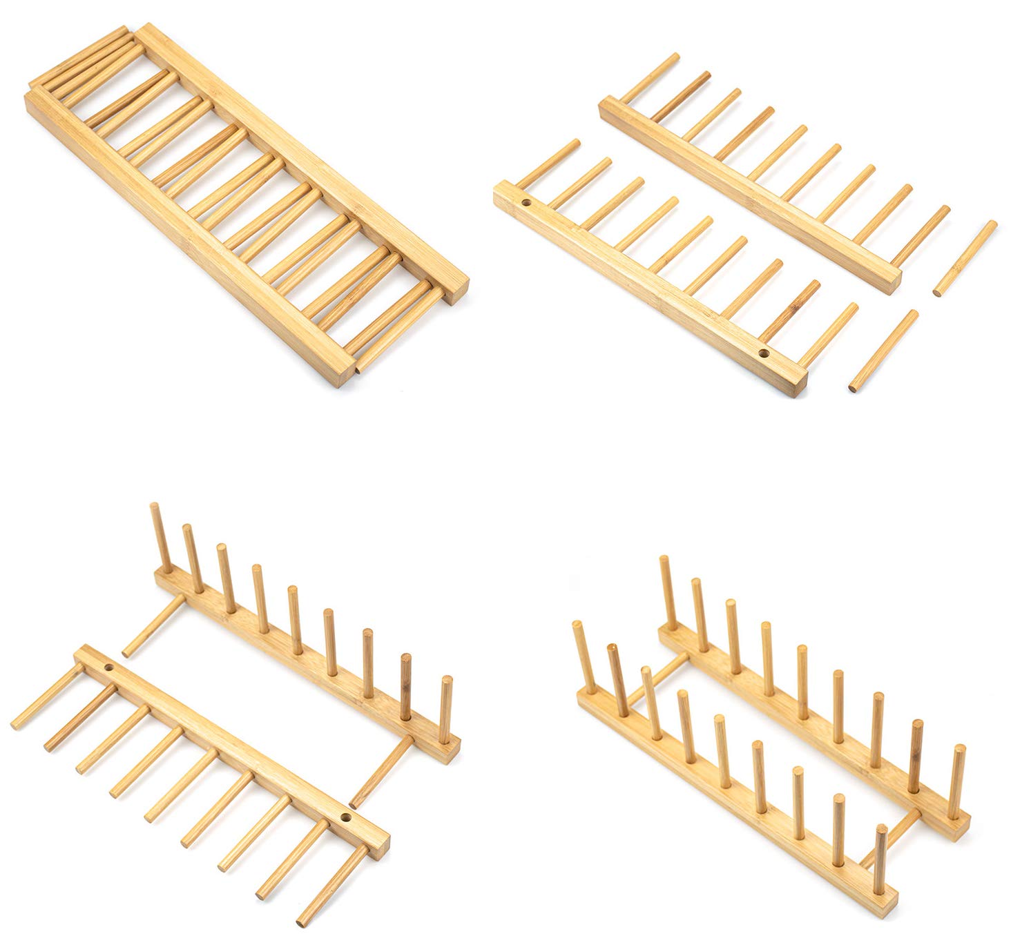 Lawei bamboo rack provides space for cups and glasses to air dry