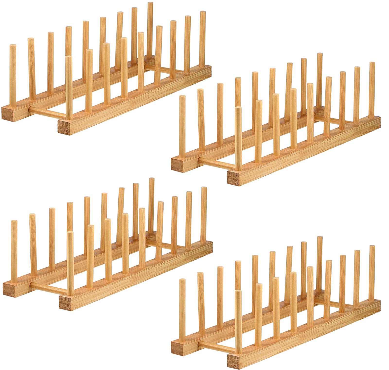 Lawei bamboo dish rack with eight plate slots for organized drying