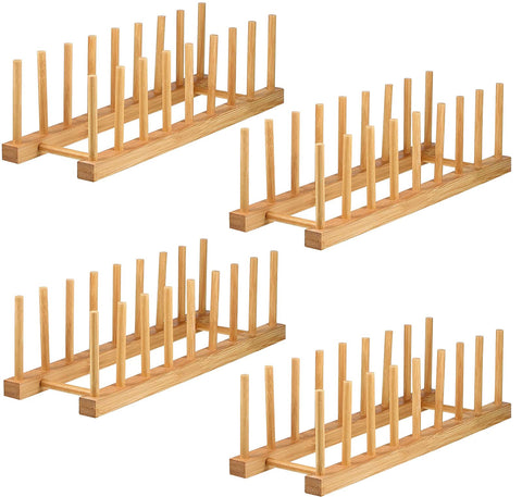 Lawei bamboo dish rack with eight plate slots for organized drying