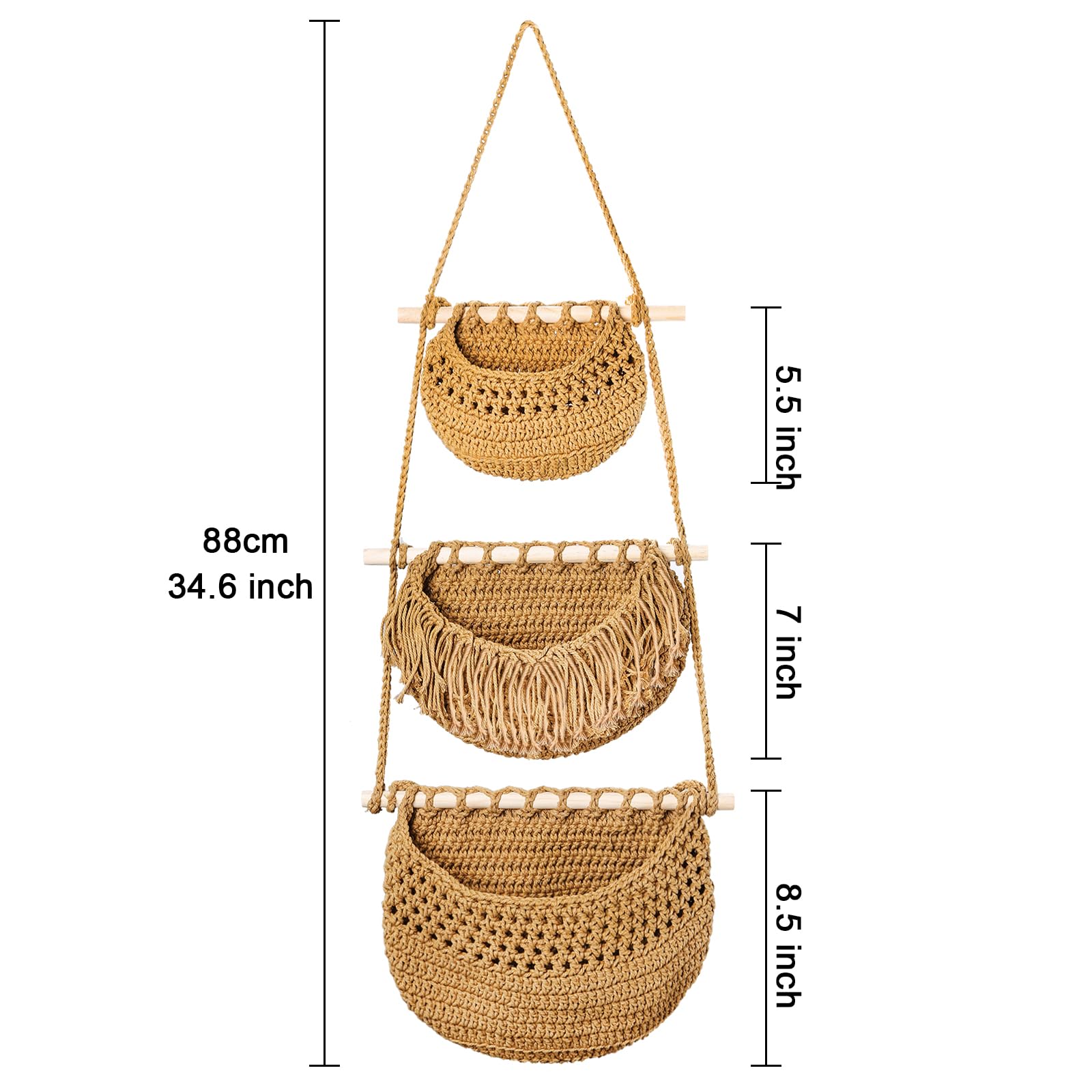 Lawei boho wall basket decor adds warm storage to any room