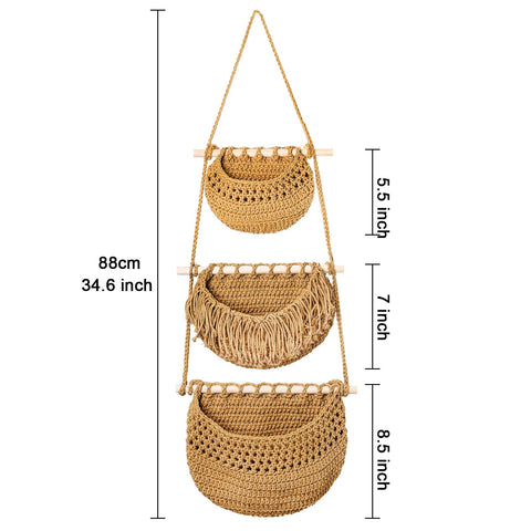 Lawei boho wall basket decor adds warm storage to any room