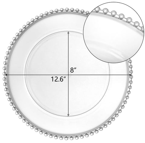 Lawei charger plate close-up showing bead rim detail enhances presentation