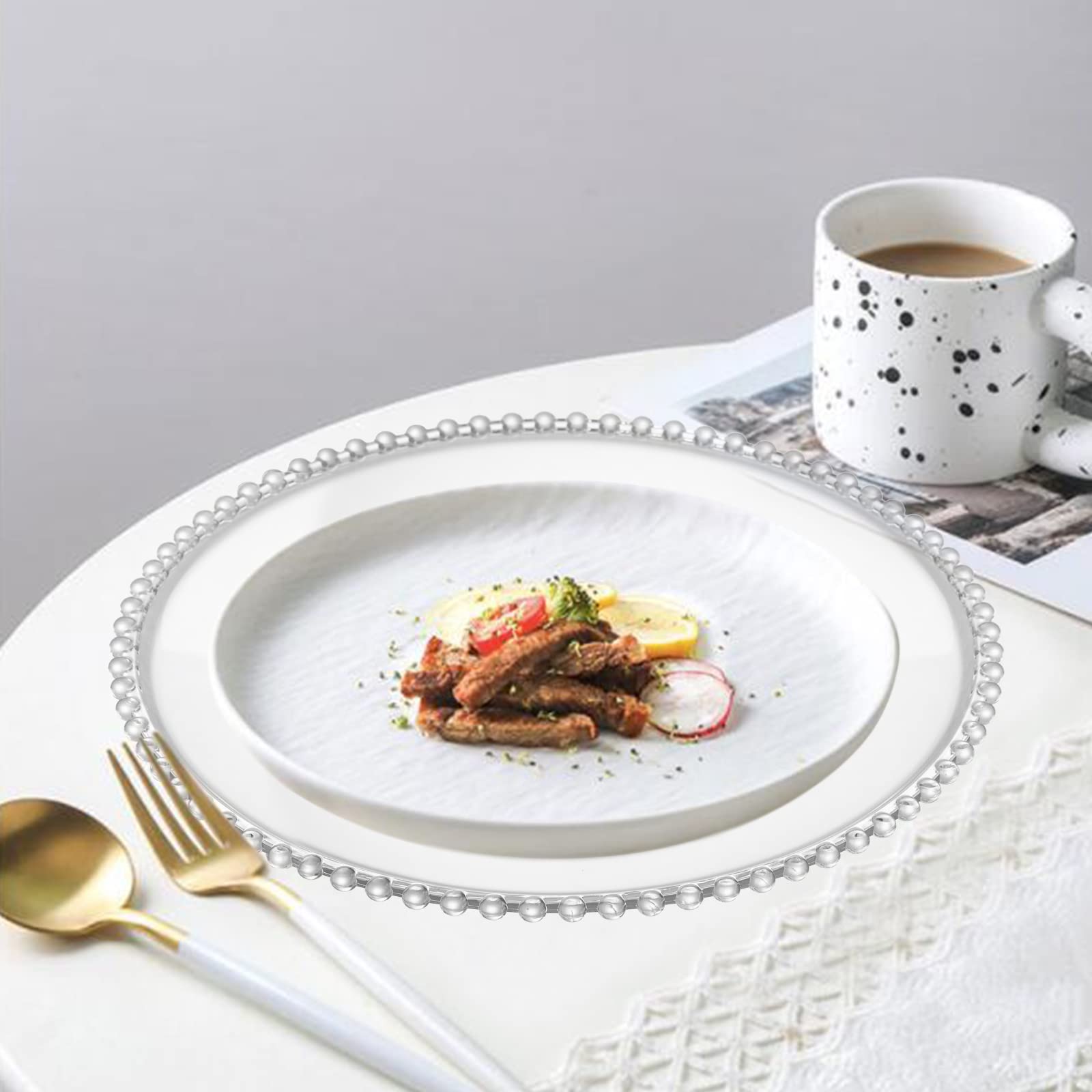 Clear Lawei charger plate complements any tabletop color scheme