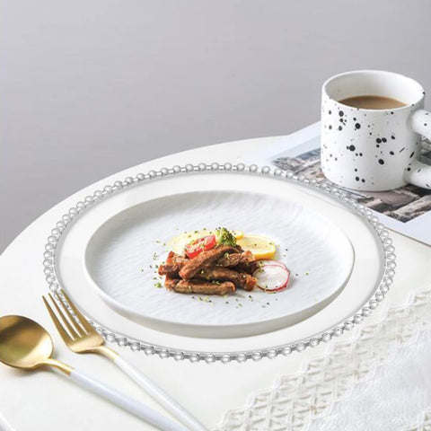 Clear Lawei charger plate complements any tabletop color scheme