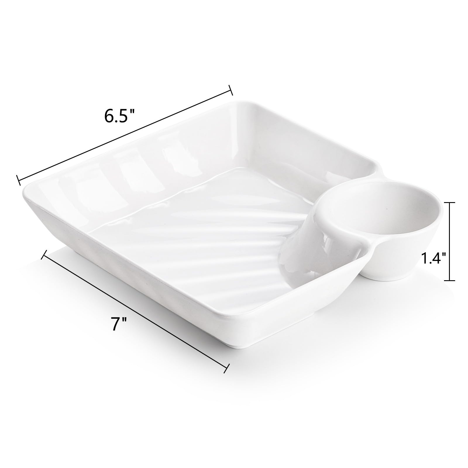 Lawei divided snack plate white keeps portions separate and spill-free.