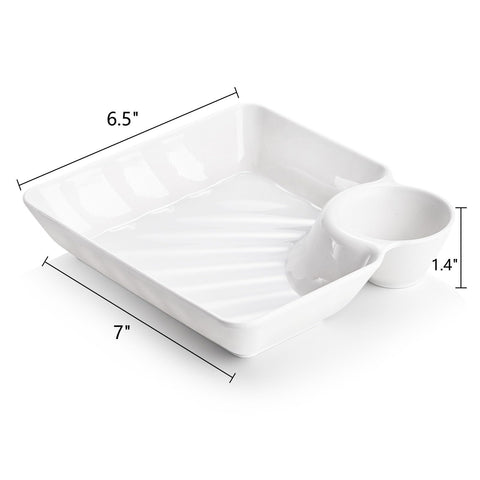 Lawei divided snack plate white keeps portions separate and spill-free.