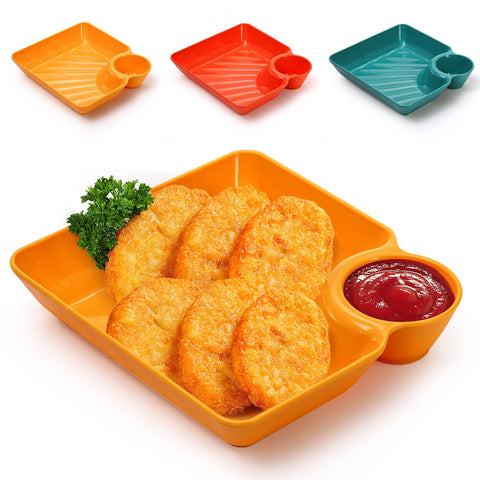 Lawei dumpling plates with sauce compartment simplify sauce serving.