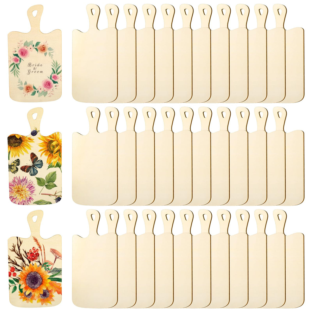 Lawei mini wood cutting board with paddle handle close-up showing sturdy grip and smooth surface