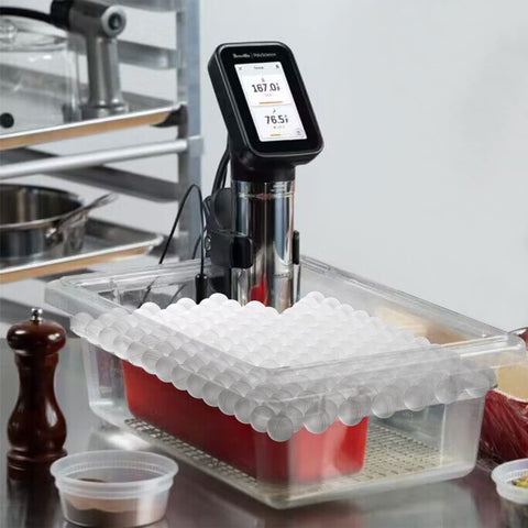 Lawei multi-purpose sous vide balls for various kettles and tanks.