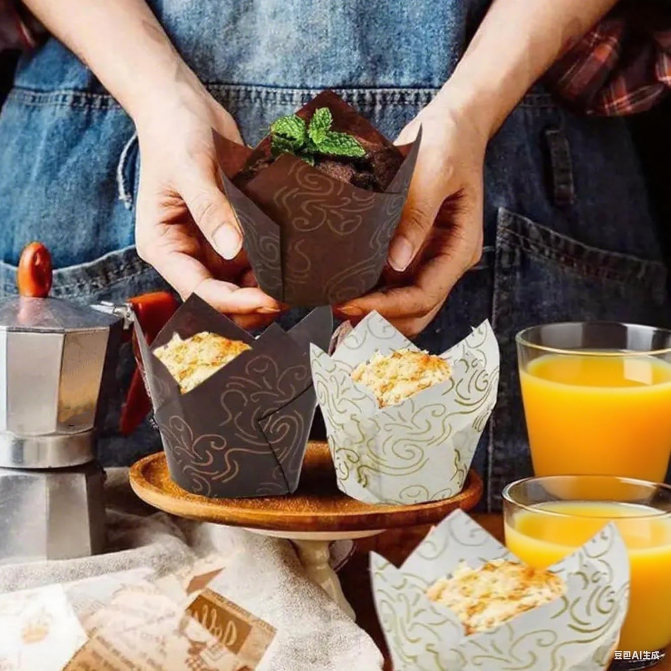 Lawei tulip liners are oven-safe and easy to peel.