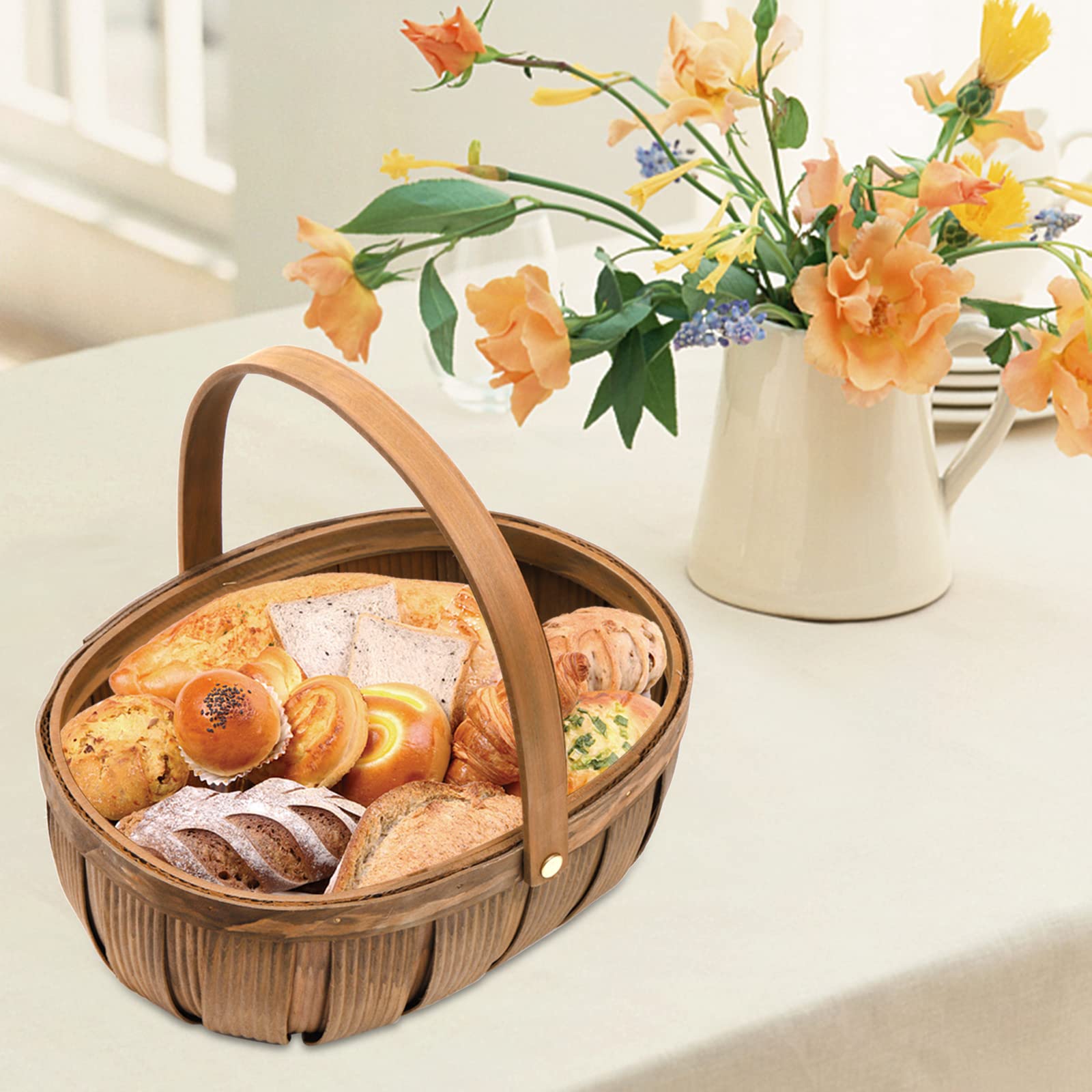 Lawei decorative wooden basket for kitchen decor and gift presentation.