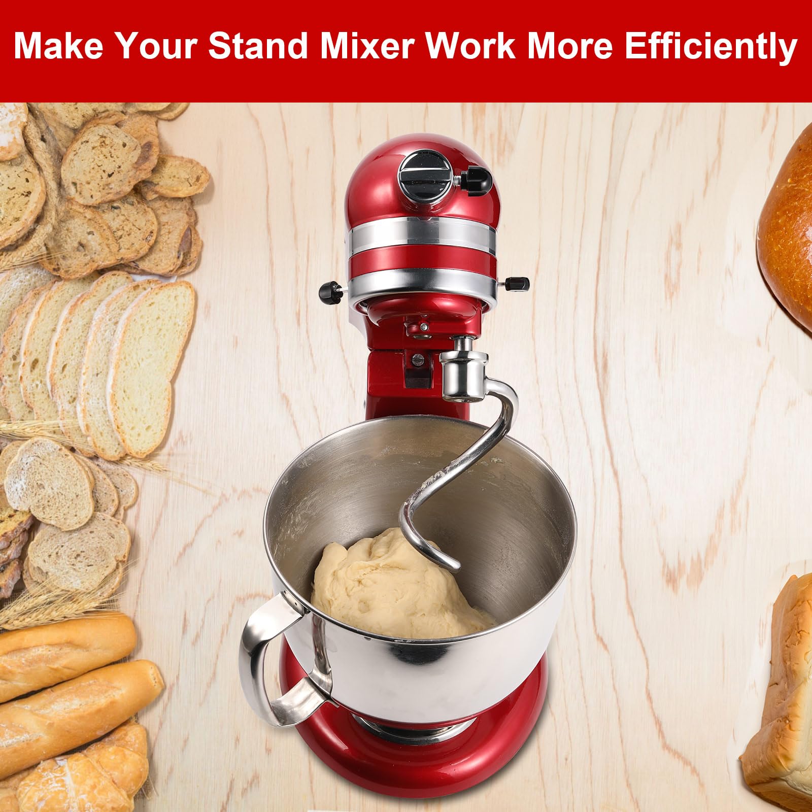 Lawenme bread-friendly kneading tool speeds up dough preparation for loaves and cookies.