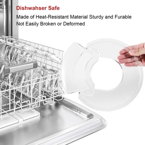 Lawenme clear-view shield lets you monitor the bowl interior while you mix.