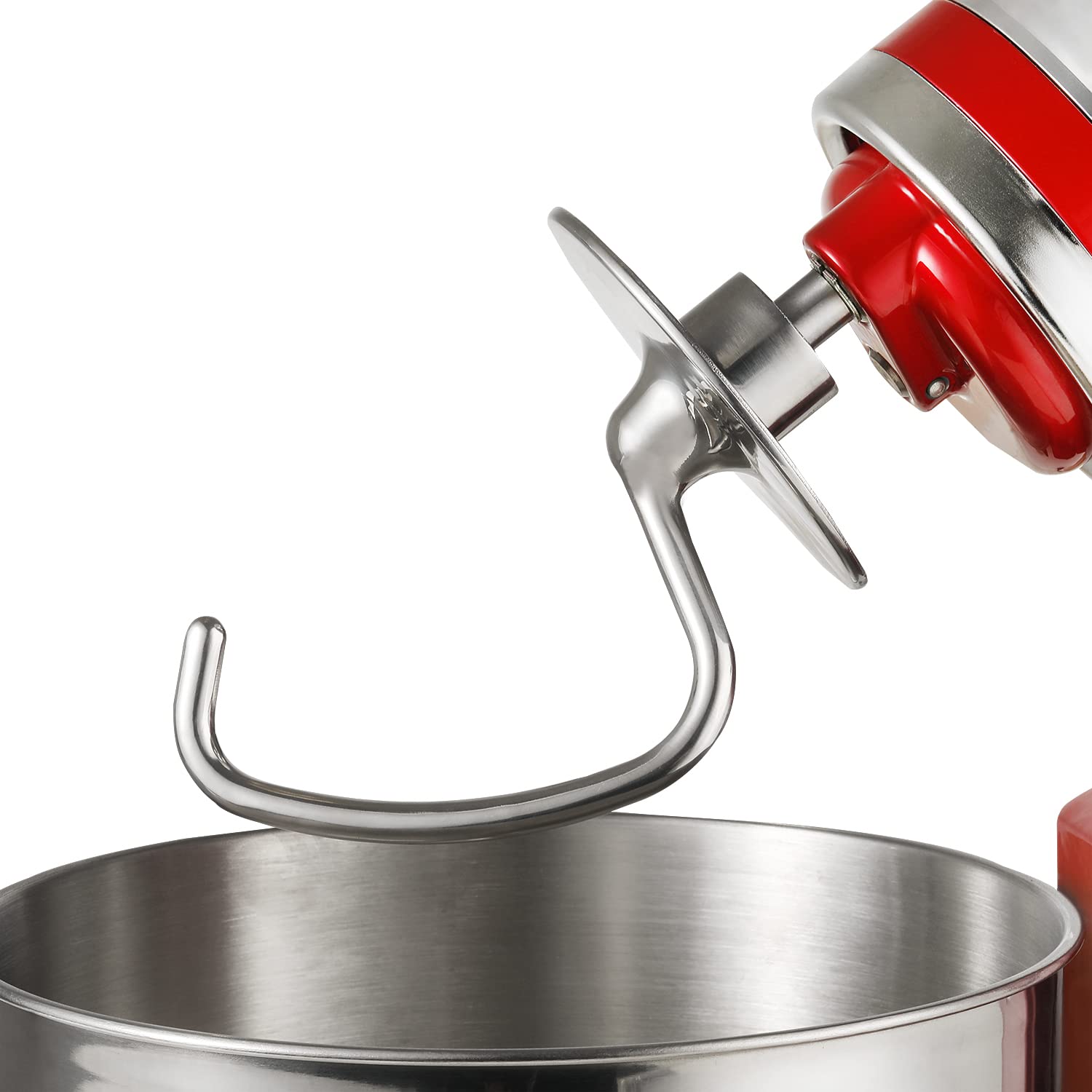 Lawenme dishwasher-safe stainless steel dough hook for simple cleaning.