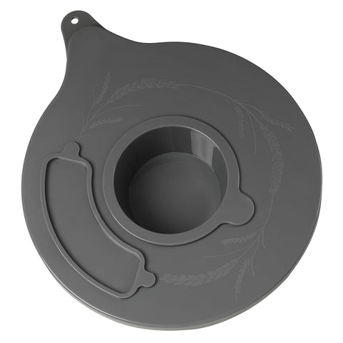 Lawenme glass bowl cover top opening for adding ingredients during mixing