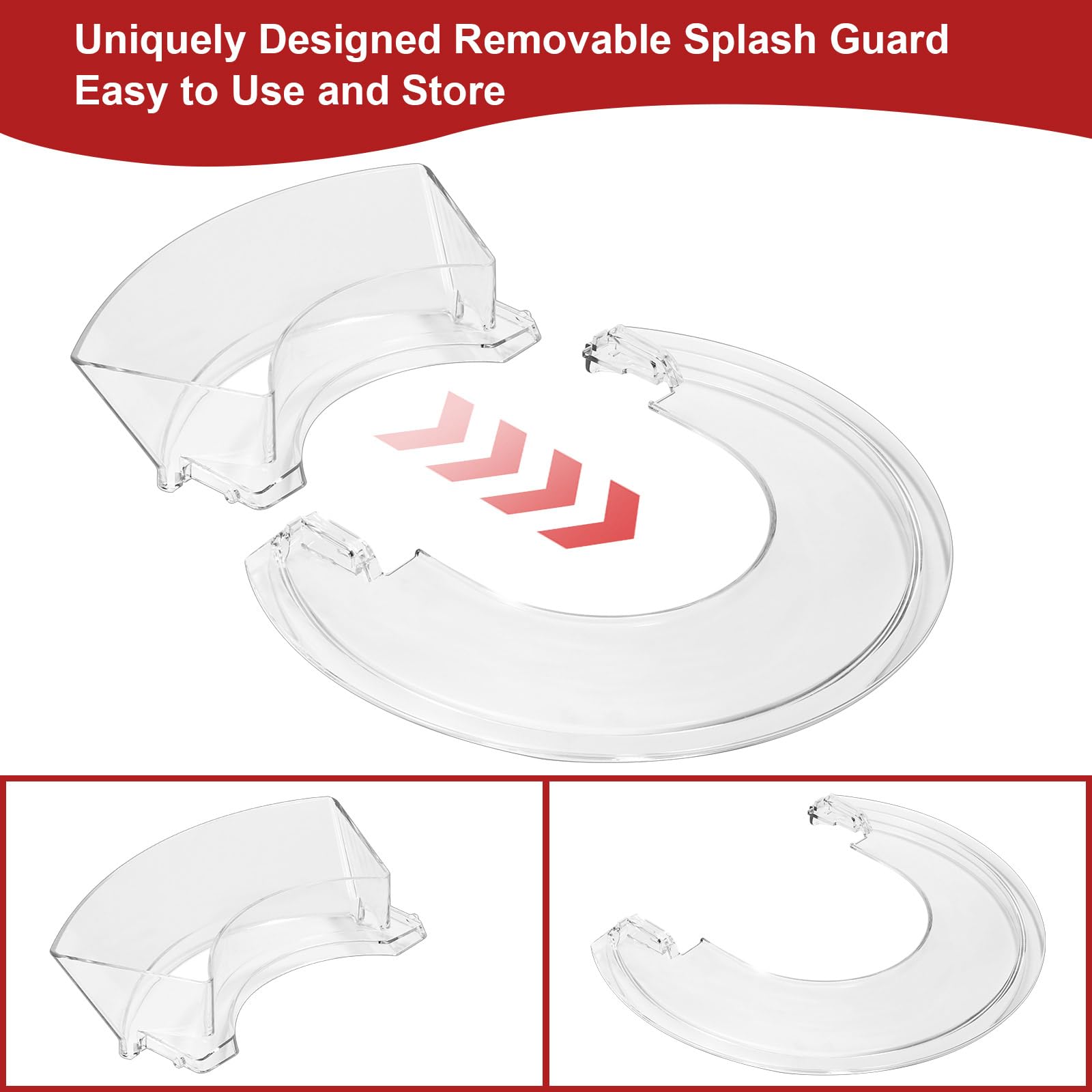 Transparent, food-grade shield provides clear visibility during blending.