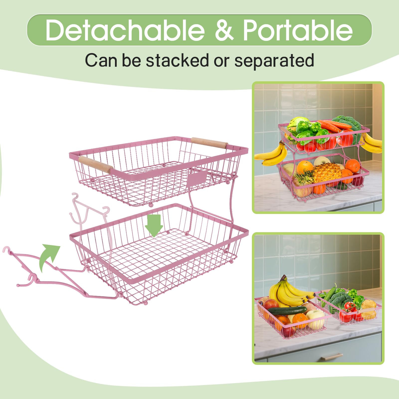 Lawhood-Mijin metal-wire storage design promotes air circulation and visibility for kitchen counters.