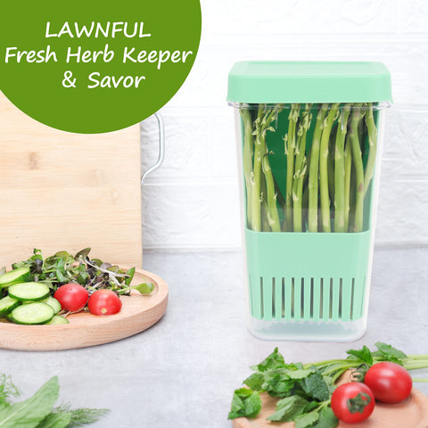 LAWNFUL compact keeper fits fridge door and shelves.