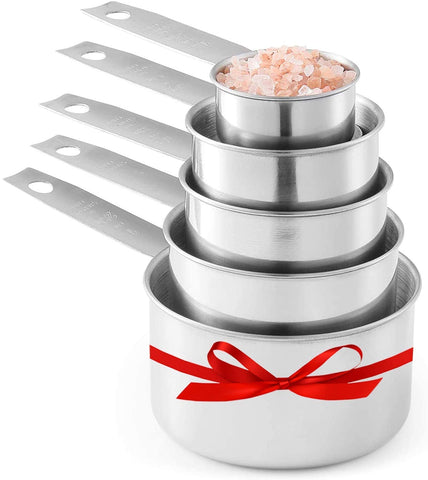 Laxinis World stainless steel half cup for quick recipe measurements.