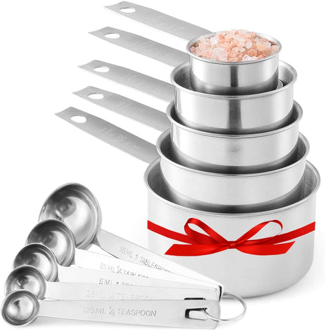 Laxinis World 1/2-cup stainless steel measuring cup with durable rust-resistant finish.