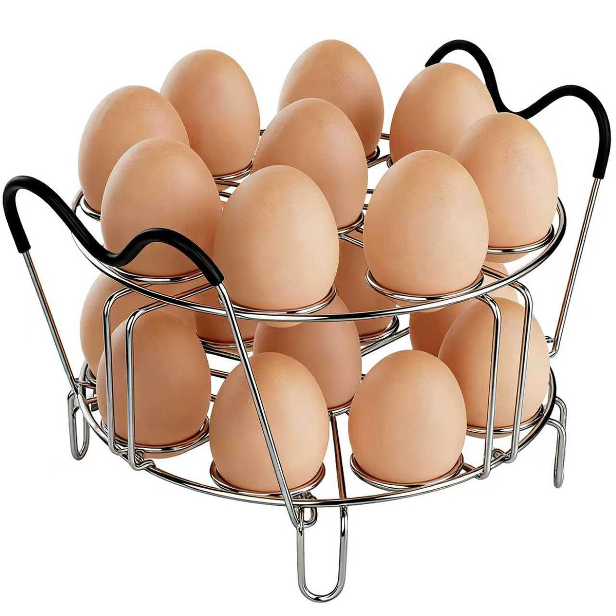 LayaVilla Instant Pot Egg Rack with stackable design for space-saving steaming.