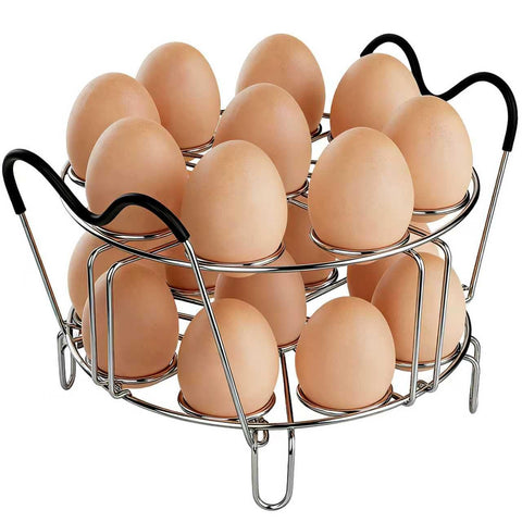 LayaVilla Instant Pot Egg Rack with stackable design for space-saving steaming.