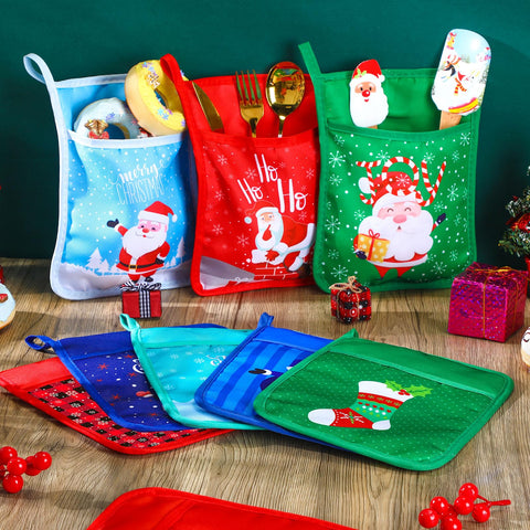 Layhit snowflake patterned pot holder pocket aids quick access and festive vibes