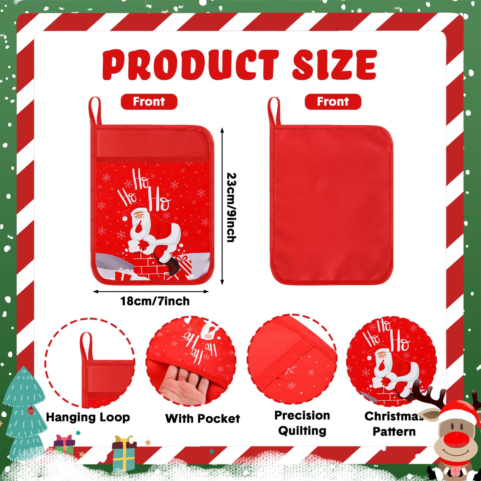 Layhit Christmas pot holder with snowman pattern protects hands during oven tasks