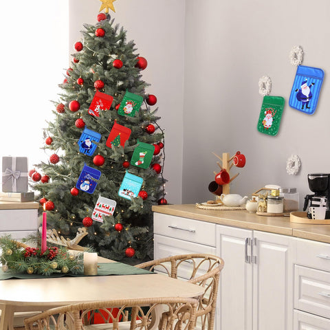 Layhit Christmas tree pocket pot holder for safe handling of hot cookware
