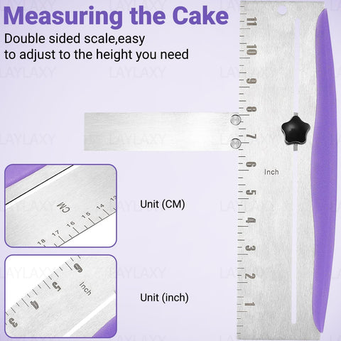 Laylaxy adjustable-height cake leveler enables exact layer control.