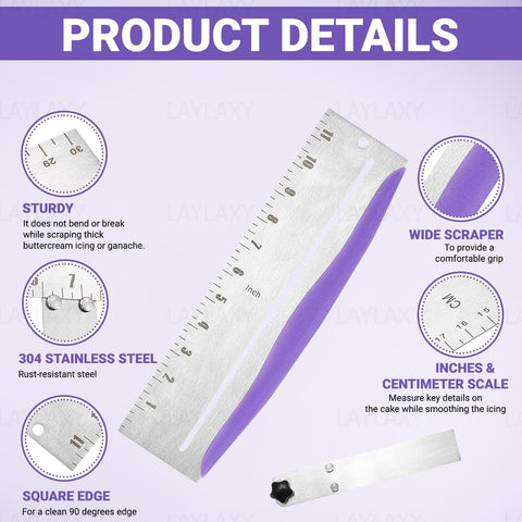 Laylaxy stainless steel icing spatula delivers smooth, even layers.