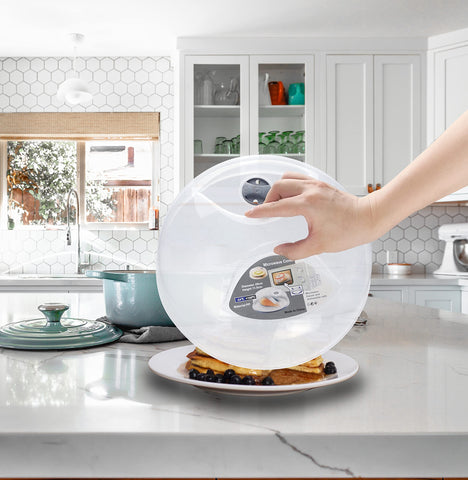 Layron microwave lid with easy grip supports quick lid removal