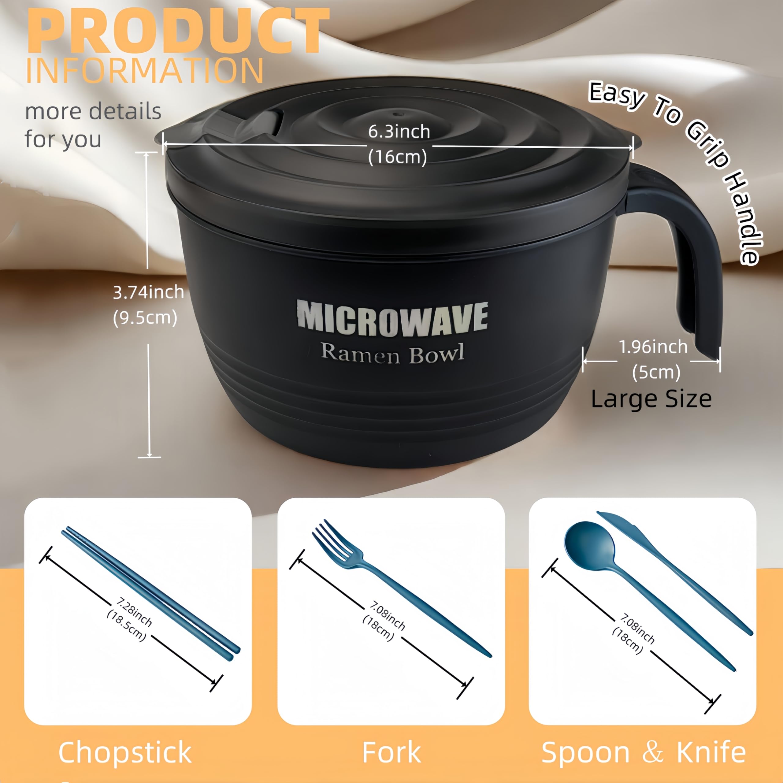 Layron ramen bowl lid vented to release steam safely