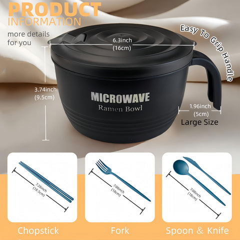 Layron ramen bowl lid vented to release steam safely
