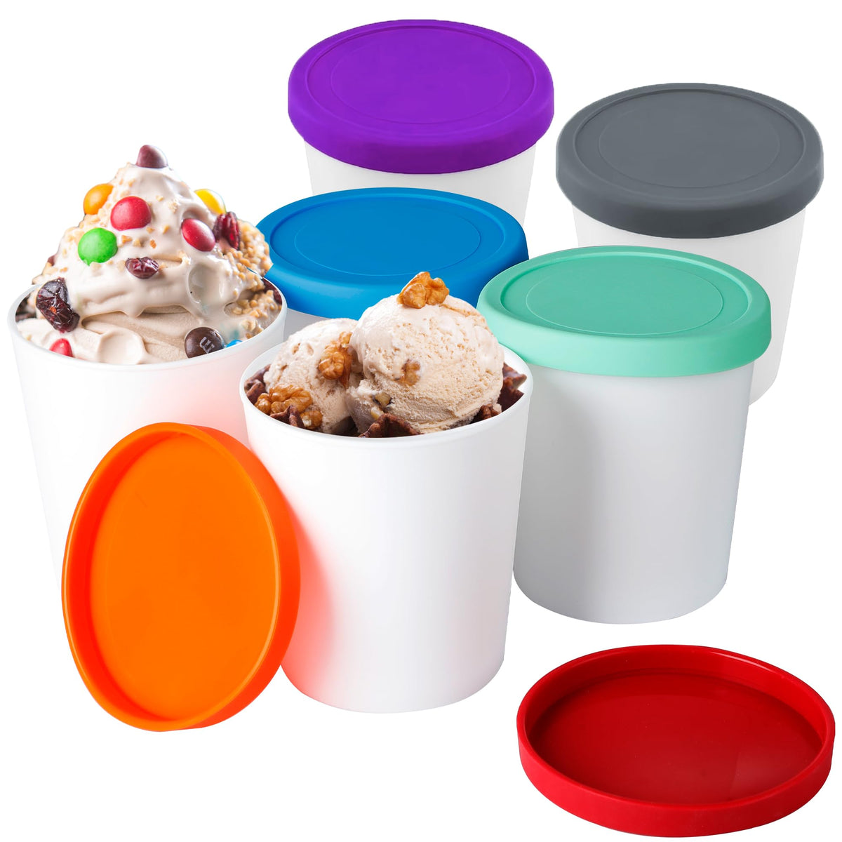 LayYun mini ice cream container 8oz with tight-seal lid for single servings.