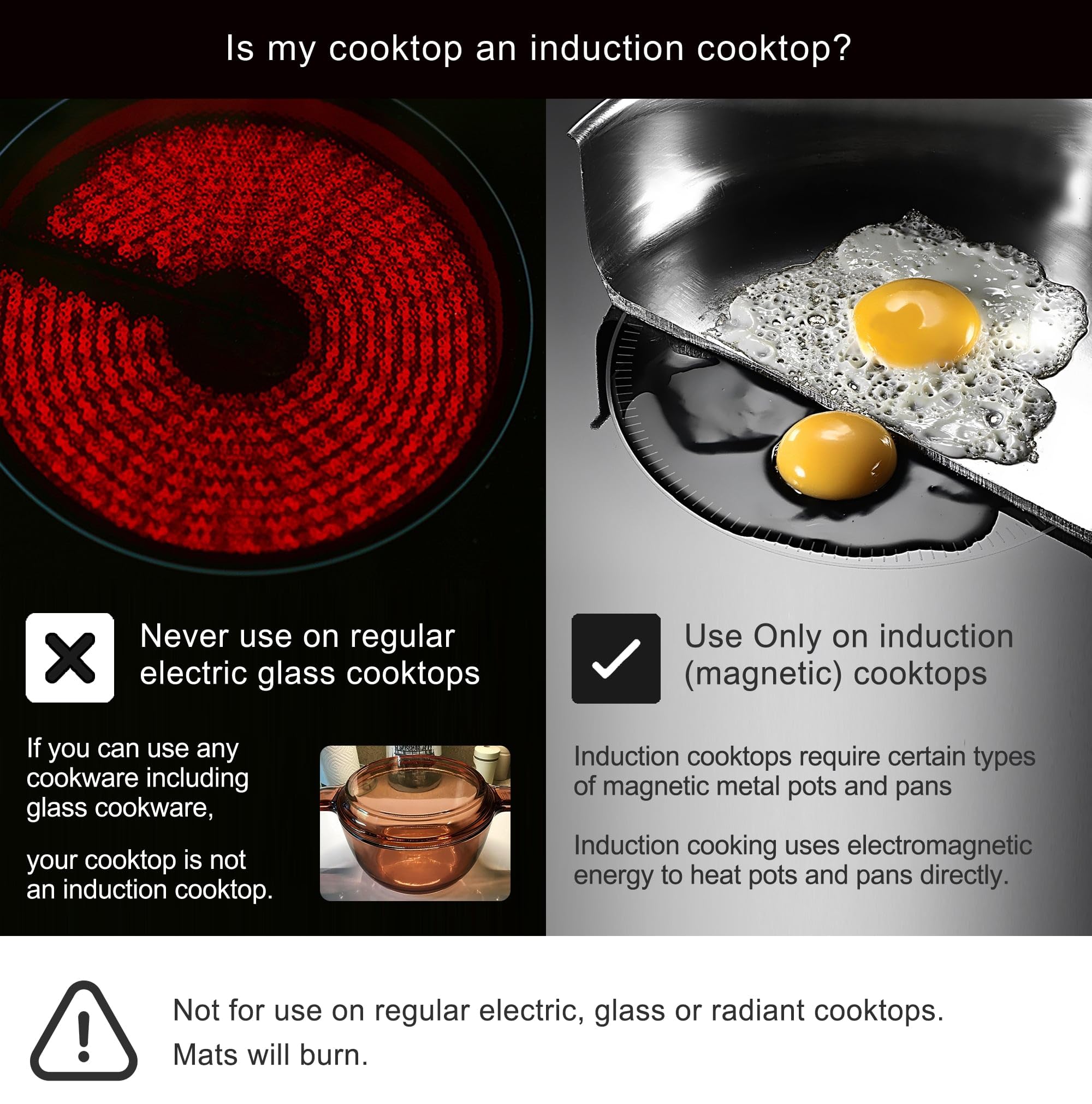 Lazy K induction cooktop mat in use on induction stove prevents pot sliding